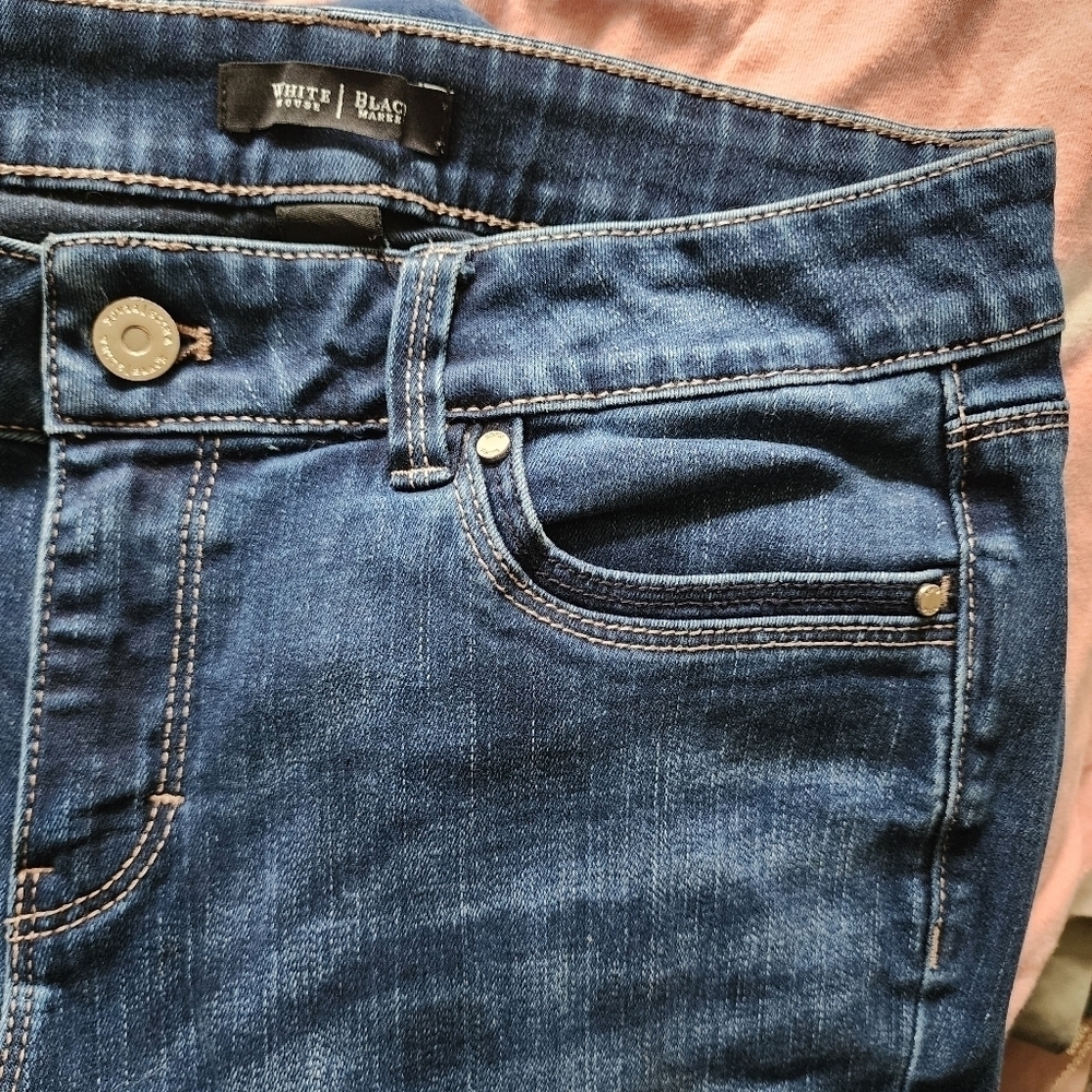 Black House White Market Medium Wash Blue Boot Leg Denim Jeans Women's Size 6 - Picture 3 of 8